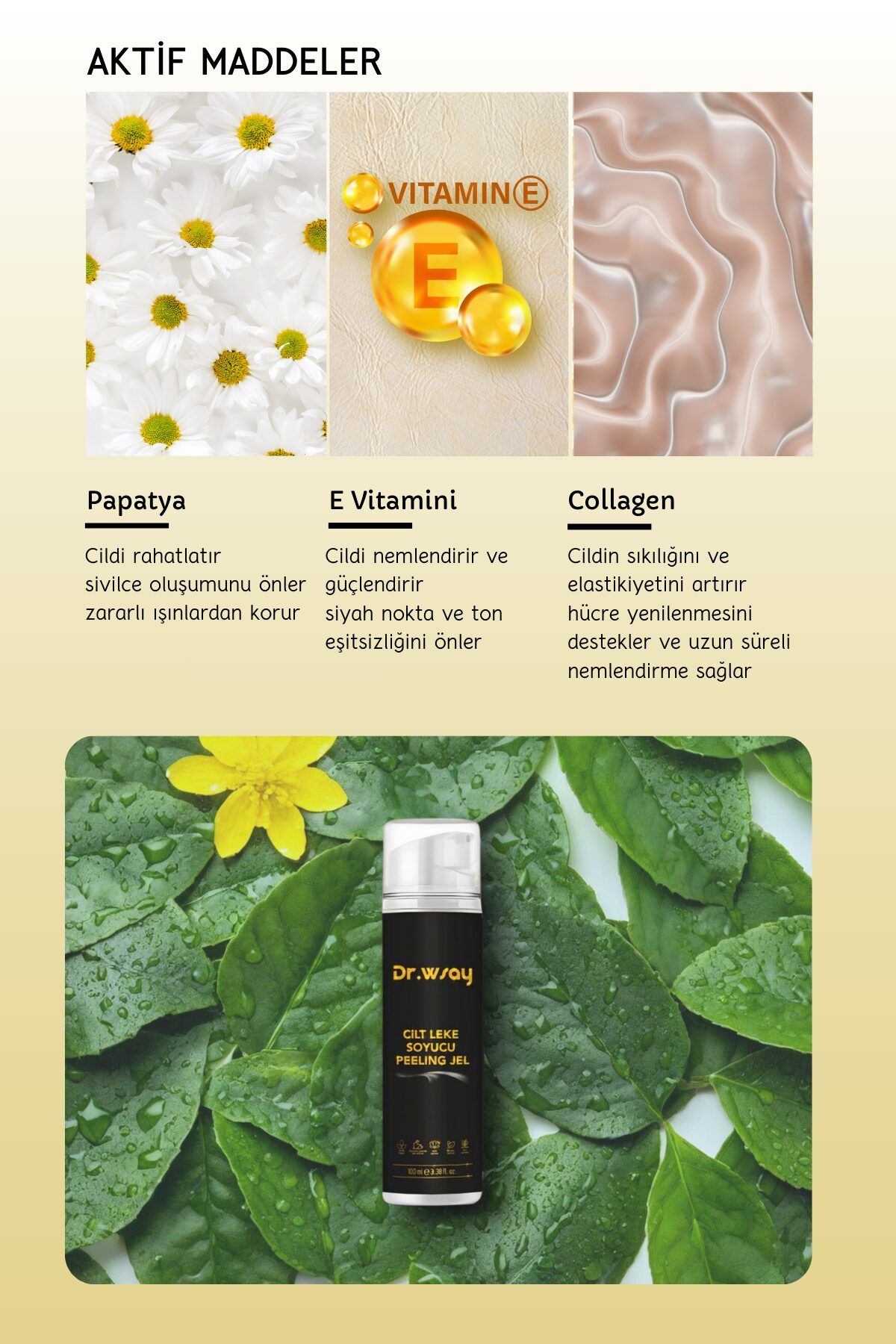 Dr. Wsay Yüz Vücut Peeling Jel Lazer Epilasyon Sonrası Ölü Deri Cilt Leke Soyucu Krem