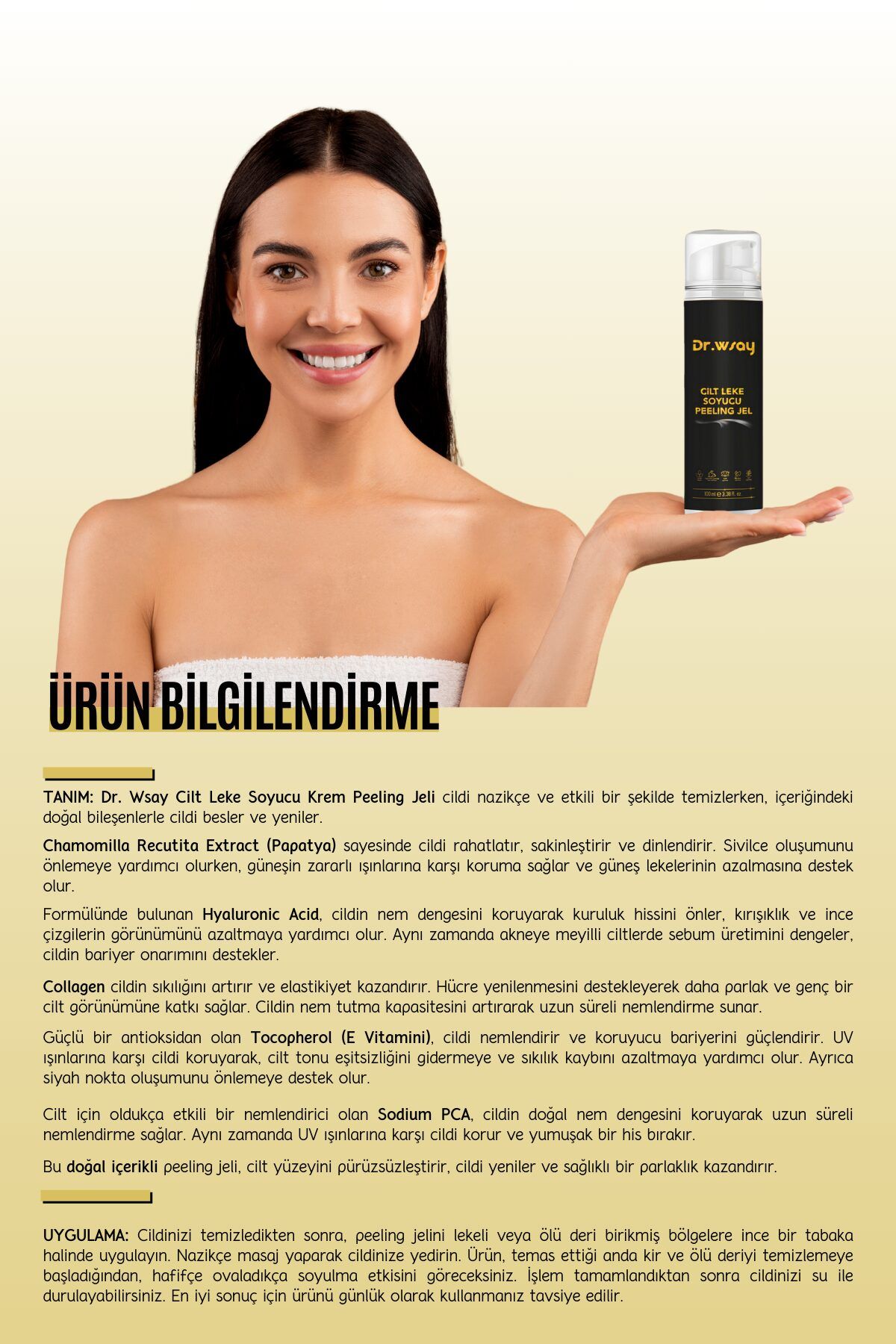 Dr. Wsay Yüz Vücut Peeling Jel Lazer Epilasyon Sonrası Ölü Deri Cilt Leke Soyucu Krem