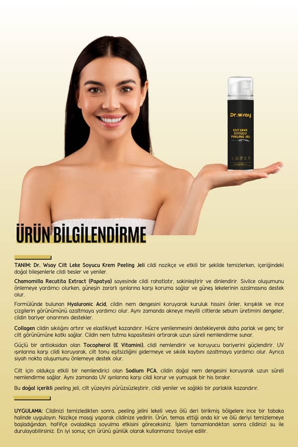 Dr. Wsay Yüz Vücut Peeling Jel Lazer Epilasyon Sonrası Ölü Deri Cilt Leke Soyucu Krem